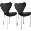 Rcynview Set di 2 Sedie Sala da Pranzo Moderne, Sedie Cucina con Gambe in Metallo, Sedia Polipropilene Senza Braccia di Design per il Massimo Comfort, Adatte per Ufficio Casa Campeggio Salotto, Nero