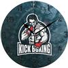 BEUSS Kick Boxing Blu Orologio da Parete Silenzioso Decorazione Non Ticchettio Legna Orologios per Cucina Camera da Letto Home Office Scuola Decor