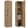 CDF Colonna Pensile Bagno Sospesa Scaffale con Ripiani Mobile Contenitore Salvaspazio Moderno in Pannelli Laminati Struttura Robusta per Bagno WC Lavanderia Camera da Letto - Rovere Evoke