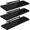 WOLTU Mensola da Muro, Set di 3, Scaffale Sospeso da Parete Libreria Piccola per Soggiorno Cameretta Porta CD DVD, Pannello MDF 100x22,9x3,8cm, Nero, RG9482sz-3