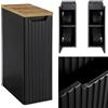 Lomadox Armadietto da bagno largo 20 cm, nero scanalato con rovere 40 cm di profondità, mobiletto da bagno (larghezza x altezza x profondità) ca. 20,4 x 2,5 x 40 cm