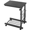 SDHYL - Tavolino mobile a forma di C, comodini con struttura in acciaio e rotelle regolabili in altezza per computer portatile, per camera da letto, soggiorno, ufficio