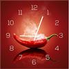levandeo Orologio da parete in vetro, 30 x 30 cm, orologio da cucina, spezie, peperoncino, decorazione da cucina