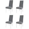 t m c s Tommychairs - Set 4 sedie Nicole per cucina e sala da pranzo, struttura in legno di faggio verniciata bianco, seduta e schienale con bottoni, imbottiti e rivestiti in velluto grigio scuro