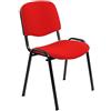 IDEALSEDIE DI GALIZIA MICHELE Sedia da Ufficio Poltrona Fissa per Sala Attesa metallo e cotone/panno Modello Felicia C02 colore Rosso Confezione da 1PZ