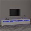 Azzrora Mobile Porta TV con Luci LED Bianco 240x35x40 cm, Soggiorno Moderno, Salotto, Mobili TV, Mobiletto per Televisore