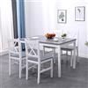 sogesfurniture Set da pranzo da 5 pezzi, con tavolo da pranzo, 108 x 65 x 73 cm, e 4 sedie, rettangolare, tavolo da cucina per soggiorno, sala da pranzo, bianco e grigio (10QDLC)