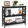 RELAX4LIFE Consolle da Ingresso con 2 Livelli, Tavolo da Divano in Legno con Aspetto Moderno, Adatto per Ingresso, Camera da Letto, Salotto,100 x 30 x 80 cm (3 livelli, Nero)