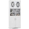 RELAX4LIFE Mobile da Bagno, Mobiletto da Bagno Salvaspazio, 3 Scomparti e 2 Armadietti, Mobiletto Portaoggetti per Soggiorno, Camera da Letto e Cucina, 60 x 30 x 145 cm (Bianco)