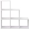 Rebecca Mobili Libreria Scala Scaffale Bianco Legno 6 Scompartimenti Camera Da Letto Soggiorno Design Moderno Organizzazione Libri Soprammobili (Cod. RE6039)