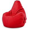 Green Bean© Poltrona a sacco con schienale 80x70x90cm - Sedia Gaming 230 litri di imbottitura accogliente, morbida, e lavabile - Cuscino pavimento Pouf Sgabello Poltrona da gioco Relax Rosso