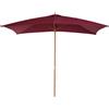 Easycomfort Ombrellone 2x3 m da Giardino Impermeabile a 8 Stecche, in Legno e Bambù, Bordeaux