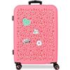 Pepe Jeans Evelyn Fucsia Valigia Media 48x68x27 cm Rigido ABS Chiusura a Combinazione Integrata 72L 3.48kg 4 Doppie Ruote Bagaglio a Mano di Joumma Bags