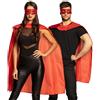 Boland - Costume da eroe, 2 pezzi, taglia unica per adulti, maschera e mantello, rosso, Superman, eroe, festa a tema, carnevale