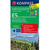 Kompass Carta Tour n. 2558 - E5 Dal Lago di Costanza fino a Verona 1:50.000. Ediz. tedesca, italiana, inglese e francese: Wandelkaart 1:50 000