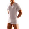 CAGI 3 Maglie Uomo 1305 Manica Corta Collo A V in Puro Cotone (4, Bianco)