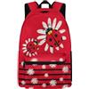 SEANATIVE Zaini da 43,2 cm per bambini con cartoni animati per studenti elementari e medi, zaino casual regolabile con cerniera, Coccinella carina, 13 x 7 x 17.3