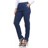 K-Milano Jeans elasticizzati da donna, con elastico, pantaloni a tesa, Blu, 50