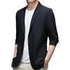 Generic Giacca da uomo estiva ultra sottile traspirante ad alta elasticità sottile in seta di ghiaccio casual, blu navy, L