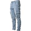 EXECAB Pantaloni da Moto da Uomo, Jeans da Lavoro Slim Fit con Tasche ulti, Pantaloni in Denim da Lavoro Resistenti, Pantaloni Slim Fit (IT, Testo, XXL, Regular, Regular, Blu)