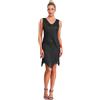 JEATHA Abito da Ballo Latino Americano Donna Orlo Asimmetrico con Nappa Vestito da Danza Classica Standard in Paillettes Abito da Pattinaggio Tango Salsa Valzer Oro M