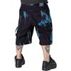 The blueskin Bermuda Uomo Jeans Baggy Streetwear - 100% Cotone Made in Italy - vestibilità Oversize - Trattamento Dirty Turchese Artigianale - Stile Skate e Hip Hop - W 34 IT 48
