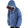 Husoiuy Felpa,Felpe con Cappuccio Blu a Forma di squalo da Donna a Maniche Lunghe | Simpatici Animali Pullover Coppia Felpe Top per Ragazze Adolescenti Uomini Donne