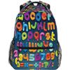 Ksajwzf Zaino per computer portatile con lettere dell'alfabeto per ragazze bambini ragazzi colorato bookbag elementare college viaggio escursionismo zaino con nome marca per uomini donne, Multicolore