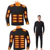 APTBJKUiU maglie termiche invernali riscaldate da uomo/ strati di base, Interfaccia DC/USB,3 livelli di riscaldamento, riscaldamento a 26 zone, adatto per attività all'aperto, sci e alpinismo (uomo--nero--M)