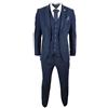 TruClothing.com Abito Classico da Uomo 3 Pezzi in Tweed Retro Autentico Blinders 1920s - Blu Scuro 40UK, 50IT Giacca - 34 Pantaloni