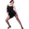 BDXMKS Vestito da Ballo Latino Americano per Sala da Ballo Moderna da Donna Con Frange in Nappa, Costume da Tango Sexy (Color : Black, Size : H)