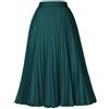 Generic Gonna Midi in Maglia a Costine a Trapezio Svasata a Pieghe a Vita Alta da Donna Gonna Longuette con Vita Elasticizzata al Ginocchio da Donna-Verde nerastro-S