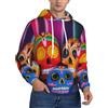 ELSMZXZD Felpe con cappuccio da uomo con grafica a teschio messicano pullover da uomo - Confortevole felpa con cappuccio in poliestere a maniche lunghe con coulisse con tasche S - 4XL, 3D, L