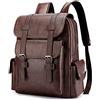 TOBILE Zaino da uomo zaino in pelle PU grande zaino per laptop zaino nero per adolescenti ragazzi marrone