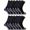 Sock Snob Calzini da lavoro estivi da uomo, in cotone e bambù, traspiranti, traspiranti, per stivali con punta in acciaio, Confezione da 12 (Bws), 6-11