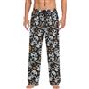 Ewusp Pantaloni pigiama da uomo con teschio di Halloween, morbidi e comodi, pantaloni da notte per dormire e rilassare, A, L