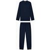 Emporio Armani Pigiama Uomo Deluxe con Polsini Set Blu M, Blu, M