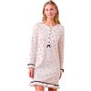 Noidinotte; more than pyjamas Noidinotte - Camicia da notte donna caldo cotone articolo fiocco - XL Panna