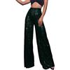 MJGkhiy Pantaloni Paillettes Donna Vita Alta Glitter Bling Pantaloni Curvy Elegante Scintillii Larghi A Gamba Dritta Pantalone a Zampa Brillantini Wide Leg Pantaloni per Capodanno Cerimonia Sera