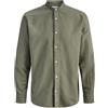 JACK & JONES Jjebreeze Linen Blend Band Shirt L/S SN, Bianco, XS