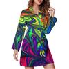 Buewutiry Accappatoio da donna a maniche lunghe con cintura, motivo arcobaleno, Stile-23, XL