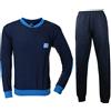 Enrico Coveri Pigiama Uomo Cotone Jersey Manica Lunga Colori Grigio e Blu 1011 (XL, Blu)