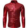 RYTEJFES Vestiti Anni 70 Uomo Camicia Uomo Anni 20 Camicia Paillettes Camicie Da Costume 80 Brillantini Carnevale Glitter Natale Manica Lunga Faschingskostüme Erwachsene Colorato Xxl Disco Slim Fit Con Hippie