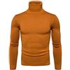 PengGeng Maglione Uomo Ragazzo Maglioni Collo Alto Felpa Pullover Manica Lunga Maglia Dolcevita Colore Unita Abbigliamento Basic per Autunno E Inverno Giallo M