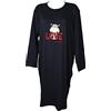CRAZY FARM Camicia da Notte Donna Over Taglie Forti Cotone Interlock Invernale Collo Serafino Articolo 15787, 2481 Love Navy, XXL