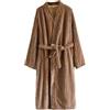 Generisch Accappatoio lungo da donna in tessuto di spugna a righe - Vestaglia morbida con collo sciallato e cintura | Accappatoio assorbente per spa e benessere, Stil_E01 Blu, M