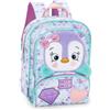 PRESTIGE & DELUXE Mini zaino zainetto Mofumofu Pinguino Scuola per bimba Dim. 23 x 30 x 10 cm + omaggio portachiave paillettes