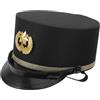 LRXIYODE Cappello da Capotreno Adulto Nero in Stoffa, Classico Uniforme | Cappello Pulcinella, Cappello da Capostazione Treno, Feste in Costume e Dramma Storico
