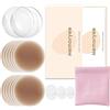 Memoryee Copricapezzoli, Ultra Sottili Copri Capezzoli da Donna Cuscinetti per Capezzoli Silicone Adesivi Riutilizzabili Pasties Invisibili Reggiseni Petali Seno [8 cm]/Light Brown/6