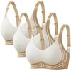 Cocila Reggiseno Sportivo Donna Brassiere Senza Ferretto Taglie Grandi Bralette Senza Cuciture Spalline Regolabili Pushup Comodo Everyday Bra Pack 3 Comfort Totale Blu L